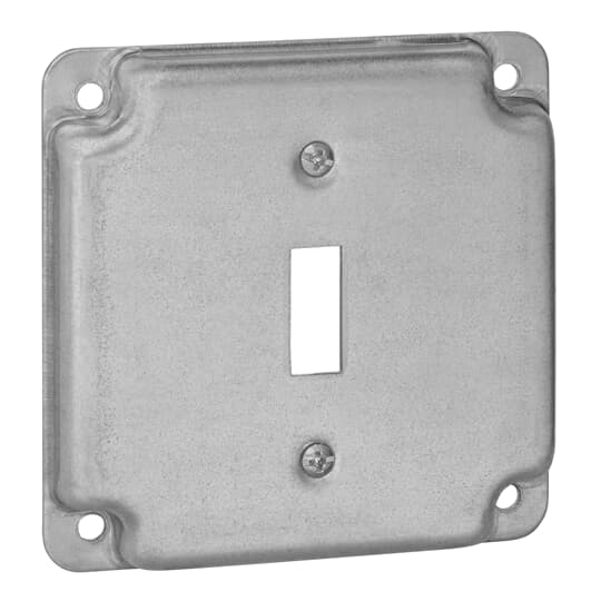 4" Square Finished Industrial Electrical Box Cover 1 Toggle Switch Gray 1 pc 