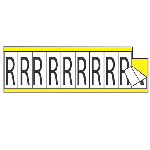 VNYL CTH IND MKR 7/8X2-1/4 10/C L 5