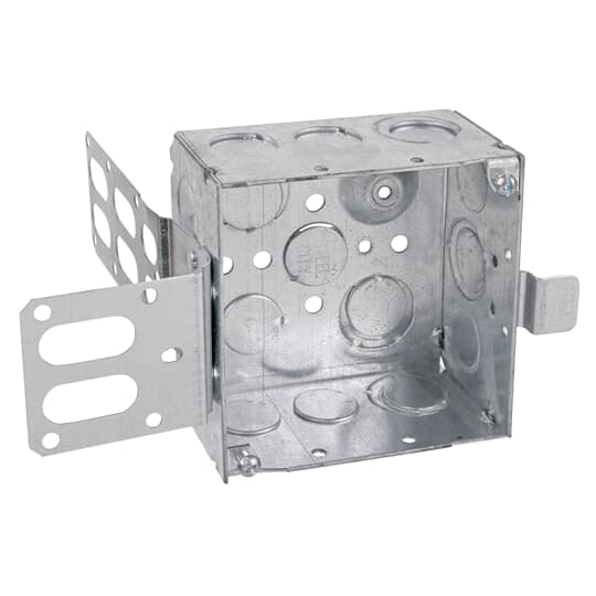 Product image for Steel City 52171-EW-SSX 4 Inch Square Deep Box with Wrap Round Bracket