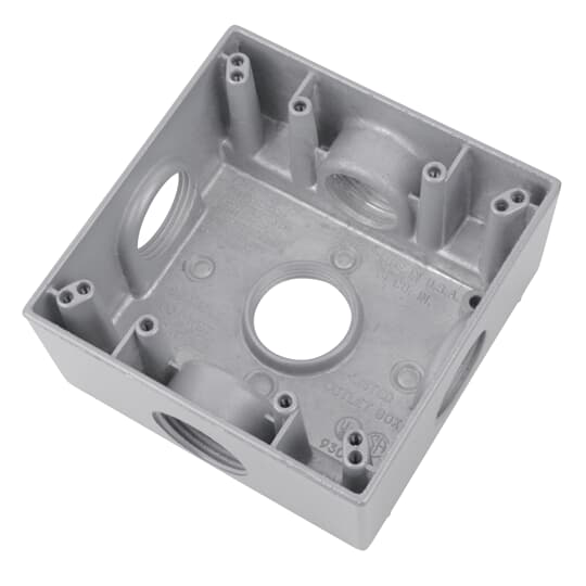 Product image for ABB B25D30G 2G WP BOX 5 HOLE 1 HUBS