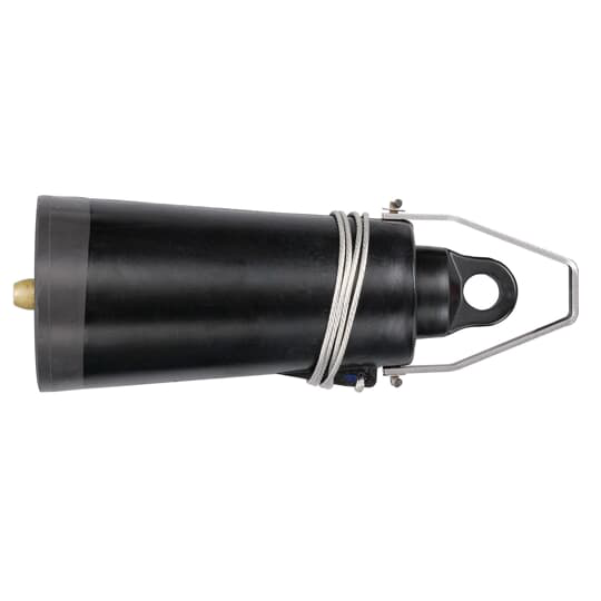 Product image for ABB Elastimold 376DRG 35kV 200 Amp, Loadbreak Insulated Cap w/ Ground Lead #14 AWG & Test Point, equipped w/ insulated cuff. Brass Probe. Diameter 3.13", Length 8.56".