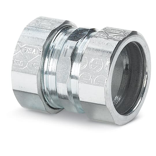 Product image for Steel City TK115US 1-1/2" EMT Compression Coupling, Steel (USA)