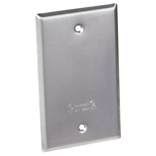 Product image for Thomas & Betts S340E 1-Gang Silver Rectangular Blank Cover
