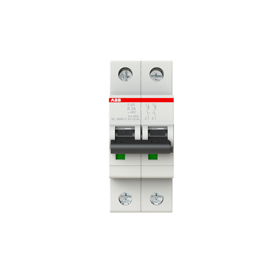 Product image for Thomas & Betts S202-K3 2-Pole 3 Amp 480 Y/277 VAC Miniature Circuit Breaker