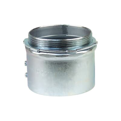 Product image for Steel City TC1210A 4" EMT Set Screw Connector, Steel - Non-Insulated