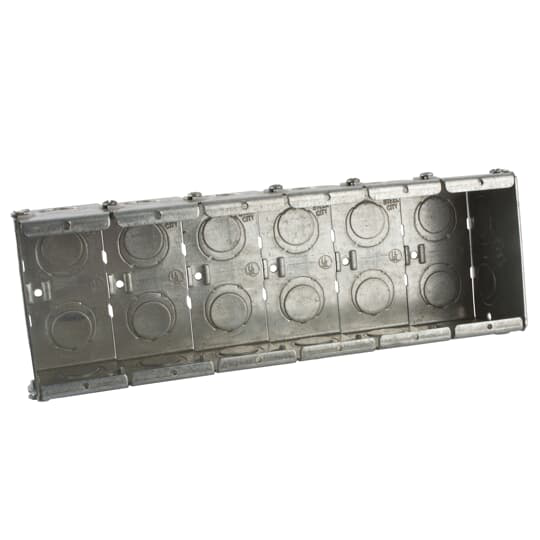 Product image for Steel City GW-625-G 3-3/4" x 11" Gangable Masonry Box, 2-1/2" Deep, 1/2" & 3/4" KO's, Steel, 94.8"³
