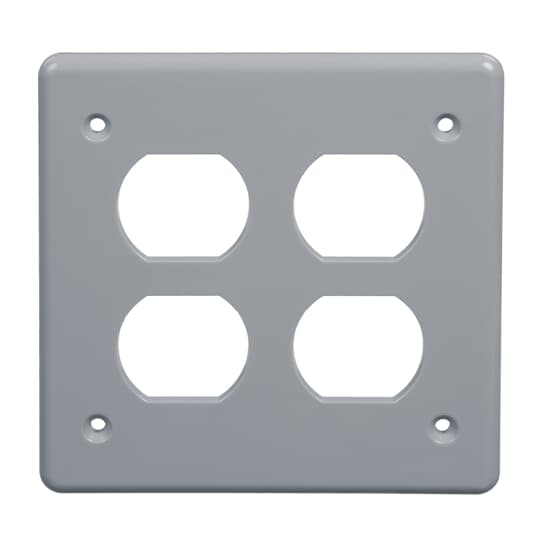 Product image for Carlon E98DGDR 2-Gang FS-Type Duplex Receptacle Box Cover, Polycarbonate, Gray