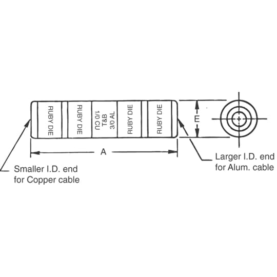 Product image for ABB 60950 AL REDUCING SPLICE 3/0CU