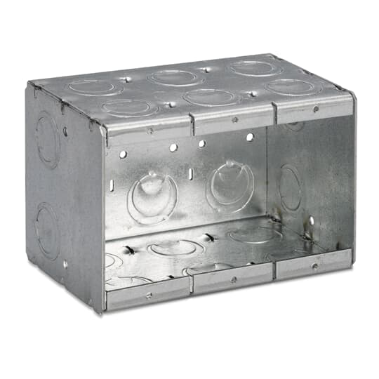 Product image for Steel City 3-MB 3-Gang Deep Masonry Box, 3-1/2" Deep, 1/2" & 3/4" KO's, Steel
