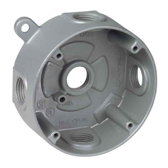 Product image for Red Dot DS-47 1/2 Inch Silver Die-Cast Aluminum Round Outlet Box