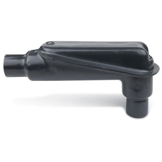 Product image for Ocal LBD7700-G 2-1/2" PVC-Coated Ferrous Iron Rigid 90&#176; Pulling Elbow - Gray