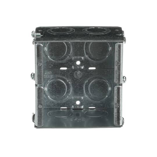 Product image for Steel City GW-225-G 3-3/4" x 3-3/4" Gangable Masonry Box, 2-1/2" Deep, 1/2" & 3/4" KO's, Steel, 31.6"³