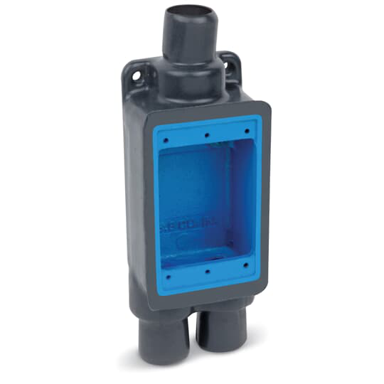 Product image for Ocal FDCC2-G 3/4" 1-Gang PVC-Coated FDCC Feed-Thru Box, Deep - Gray