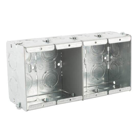 Product image for Steel City GW-425-G 3-3/4" x 7-3/8" Gangable Masonry Box, 2-1/2" Deep, 1/2" & 3/4" KO's, Steel, 64.0"³