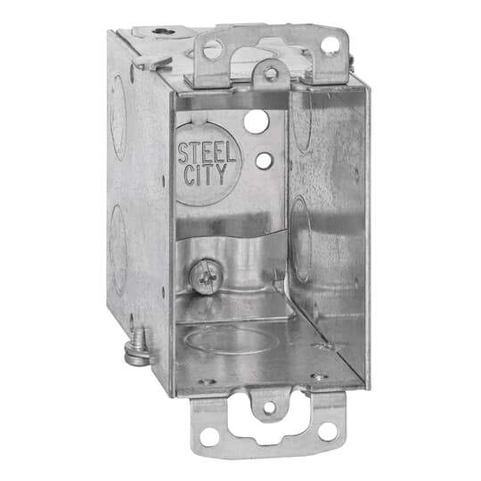 Product image for Steel City CXWOW 18cu.in Gangable Steel Switch Box with Ears and Clamp