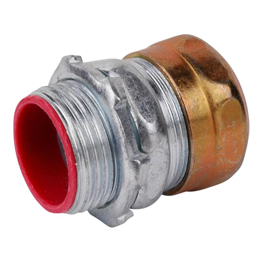 Product image for Steel City TC712A-RT 3/4" EMT Compression Connector, Steel - Insulated - Raintight