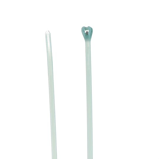 Product image for Thomas & Betts TYZ528M 2-Piece 14 Inch 50 lb Aqua Tefzel Cable Tie