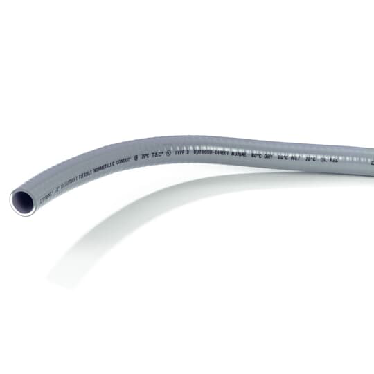 Product image for Thomas & Betts LTC050GY 1/2" PVC Commercial Grade Type B Non-Metallic Liquidtight Conduit, Gray (100' Roll)