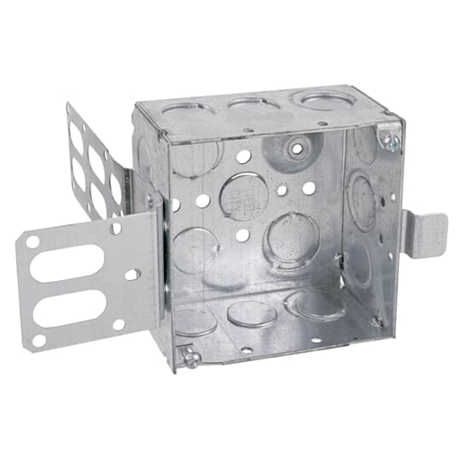 Product image for Steel City 52171-EW-SSX 4 Inch Square Deep Box with Wrap Round Bracket