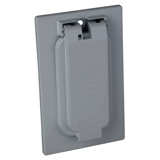 GFCI RECPT COVER VERTICAL SILVER