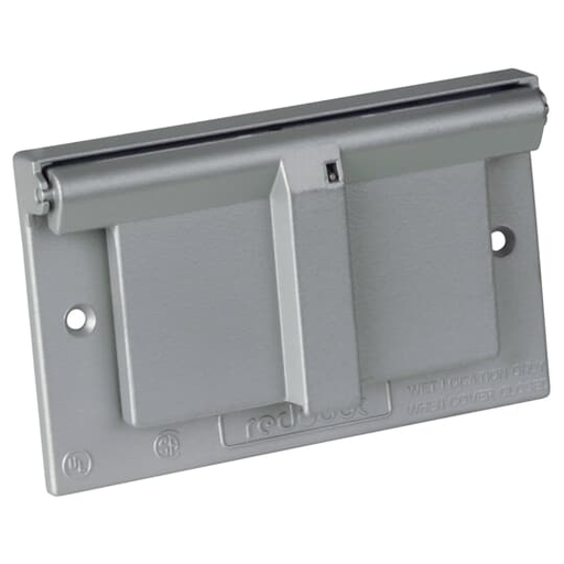 GFCI RECPT COVER HORIZONTAL SILVER