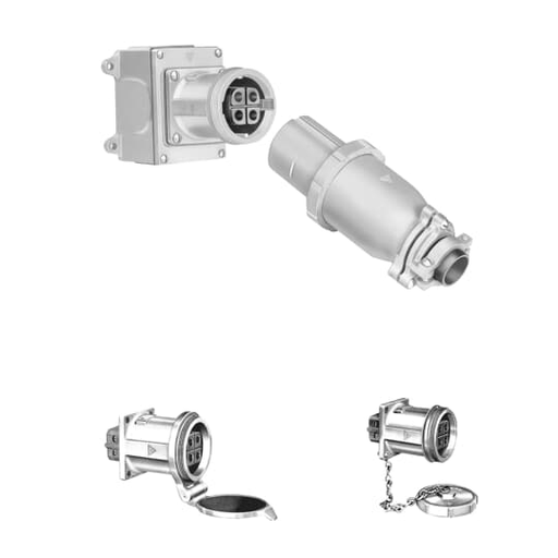 Product image for Russellstoll JRSX634H 60 Amp 3-Pole 4-Wire 600 AC/250 VDC Cast Aluminum Pin and Sleeve