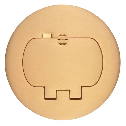 TWO DOOR DUPLEX BRASS FLOOR BOX COV