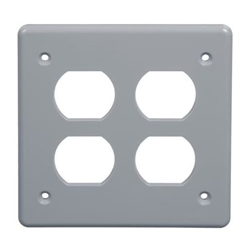Product image for Carlon E98DGDR 2-Gang FS-Type Duplex Receptacle Box Cover, Polycarbonate, Gray