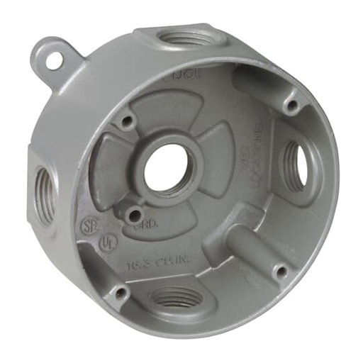 5 HOLE.5 INCH ROUND BOX SILVER