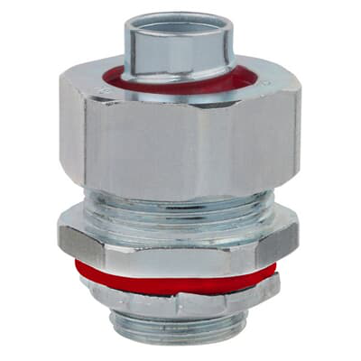 Product image for Steel City LT38T-SC 3/8" Insulated Straight Liquidtight Connector, Steel, General Purpose Commercial