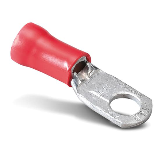 Product image for Thomas & Betts RDV717 8 AWG 1/4 Inch Red Vinyl Insulation Ring Terminal