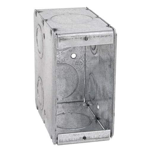 Product image for Steel City GW-135-NG-1 Non-Gangable Single Gang Masonry Box, 1" KO's, Steel, 22"³