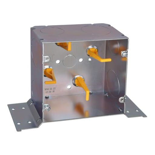 Steel City 82181T-1-114-CV 5" Square Steel Telecommunication Box w/Bracket, 2-7/8" Deep, 64cu.in., 1/2", 1", 1-1/4" Knockouts Product image for Steel City 82181T-1-114-CV 5" Square Steel Telecommunication Box w/Bracket, 2-7/8" Deep, 64cu.in., 1/2", 1", 1-1/4" Knockouts