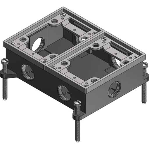 Product image for ABB 842 AL SC 2-G FLUSH SVC FLR-BX