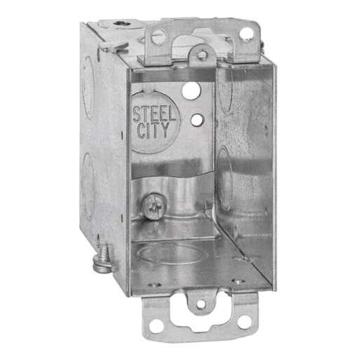 Product image for Steel City CXWOW 18cu.in Gangable Steel Switch Box with Ears and Clamp