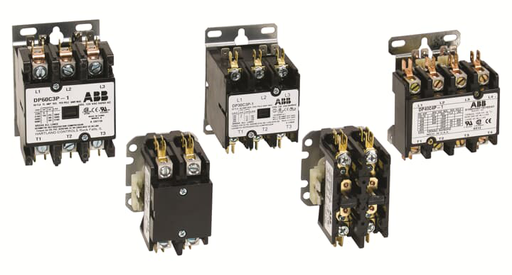 Product image for ABB DP90C3P-1 90A 3-Pole Non-Reversing Definite Purpose Contactor, 120V AC Coil