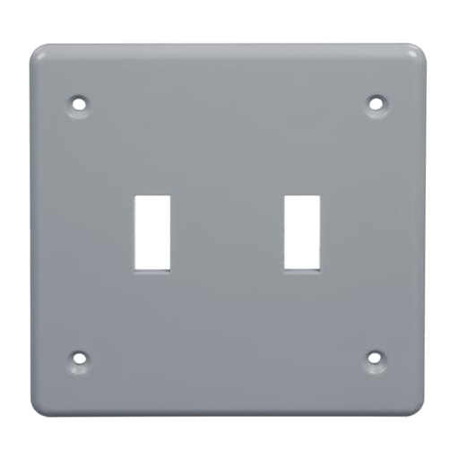 Product image for Carlon E98DTSCR 2-Gang FS-Type Toggle Switch Box Cover, Polycarbonate, Gray