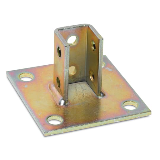 Product image for Kindorf B-924SQ 1-1/4 Inch Galv Krom Steel Channel U Post Square Base Connector