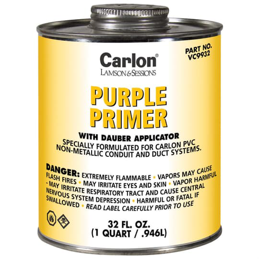 Product image for Carlon VC9932 PVC Purple Primer, Quart