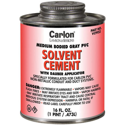 Carlon VC9923 PVC Medium-Bodied Gray Cement, 1-Pint