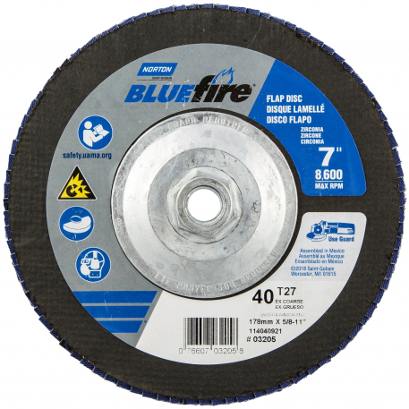 7" X 5/8-11 36 GRIT FLAP DISC