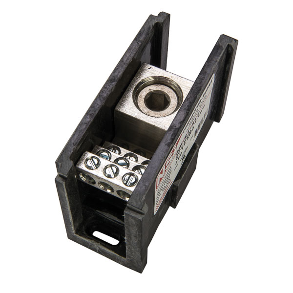 NSI AM-R1-H12 4 AWG to 500 MCM Line 14 to 4 AWG Load 13-Terminal Black Aluminum Single Primary Power Distribution Block NSI AM-R1-H12 4 AWG to 500 MCM Line 14 to 4 AWG Load 13-Terminal Black Aluminum Single Primary Power Distribution Block