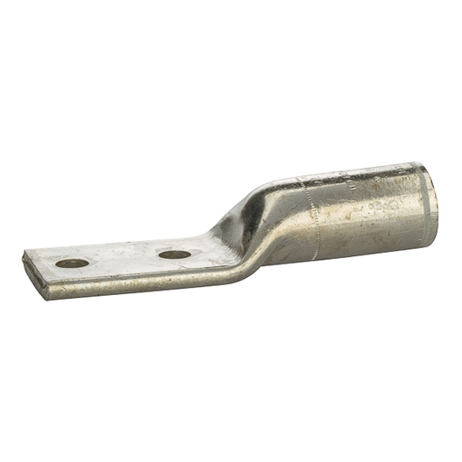Product image for NSI L1000N 1/2 Inch 1000 MCM White Copper Long Barrel 2-Hole Compression Lug