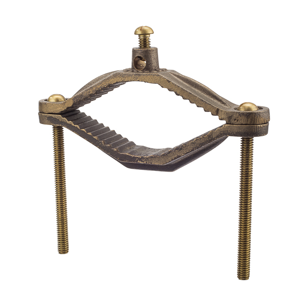NSI G-4-S BS 2-1/2 to 4 Inch 2 AWG Bronze Grounding Clamp with Adapter and Brass Screw NSI G-4-S BS 2-1/2 to 4 Inch 2 AWG Bronze Grounding Clamp with Adapter and Brass Screw