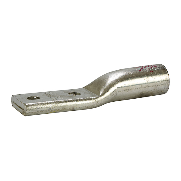 Product image for NSI AL500N 1/2 Inch 500 MCM Pink Aluminum Standard Barrel 2-Hole Compression Lug