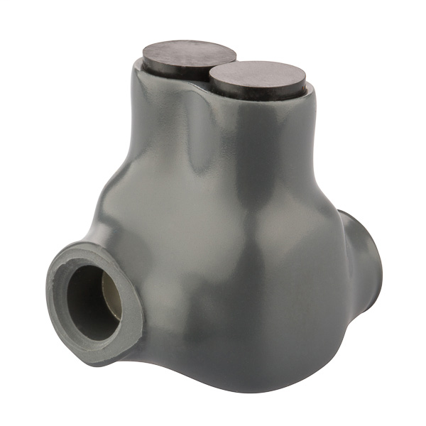 Product image for NSI ITOG-6 14 to 6 AWG Gray Plastisol 2-Port Offset Insulated Multi-Cable Tap Connector