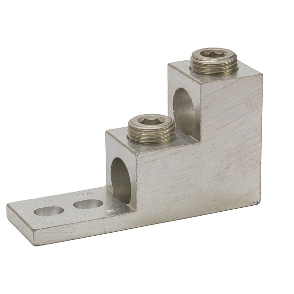 NSI 350T-2 5/16 Inch 6 AWG to 350 MCM Tinned Aluminum 2-Conductor Stacked Lug NSI 350T-2 5/16 Inch 6 AWG to 350 MCM Tinned Aluminum 2-Conductor Stacked Lug