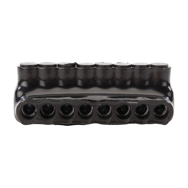 Product image for NSI IPL4-8 4 to 14 AWG Black Plastisol 8-Port 1-Side Entry Insulated Multi-Cable Connector Block