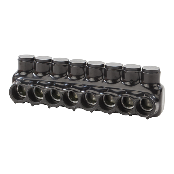 NSI IPLD3/0-8 6 to 3/0 AWG Black Plastisol 8-Port 2-Side Entry Insulated Multi-Cable Connector Block NSI IPLD3/0-8 6 to 3/0 AWG Black Plastisol 8-Port 2-Side Entry Insulated Multi-Cable Connector Block