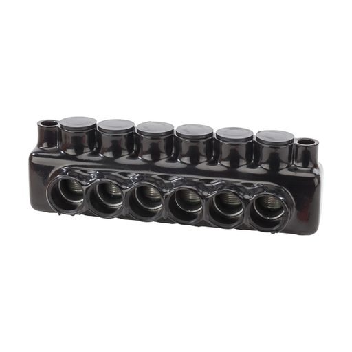 Product image for NSI IPLMD600-6 6 AWG to 600 MCM Black Plastisol 6-Port 2-Side Entry Insulated Multi-Cable Connector